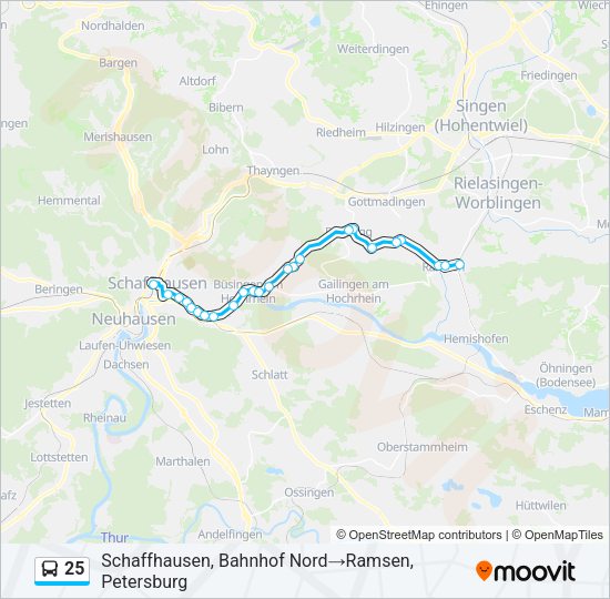 25 Bus Line Map
