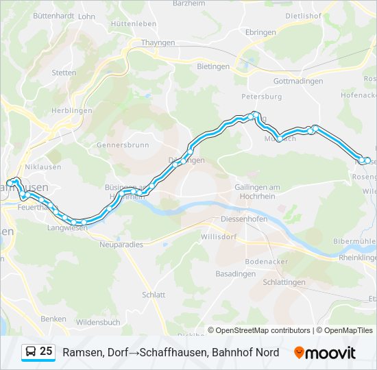 25 Bus Line Map