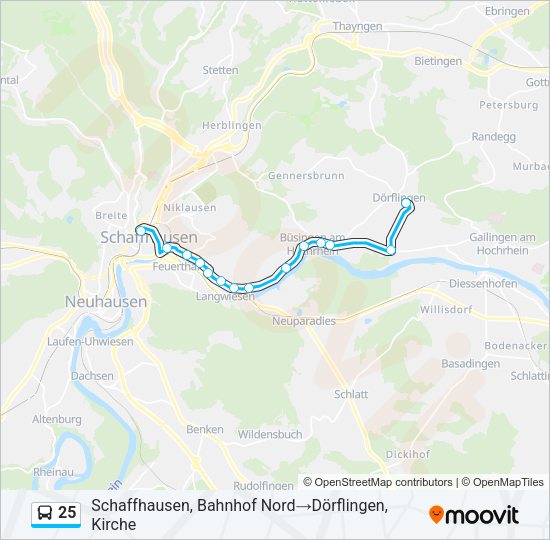 25 Bus Line Map