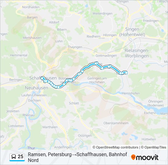 25 Bus Line Map