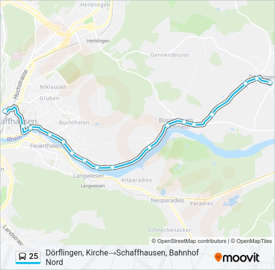 25 Bus Line Map