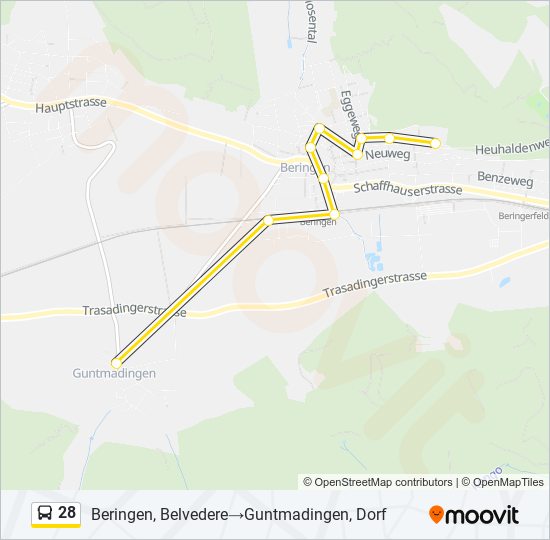 28 Bus Line Map