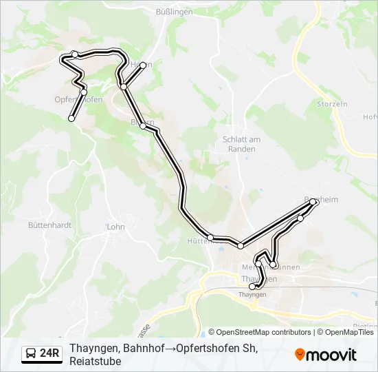 Plan de la ligne 24R de bus