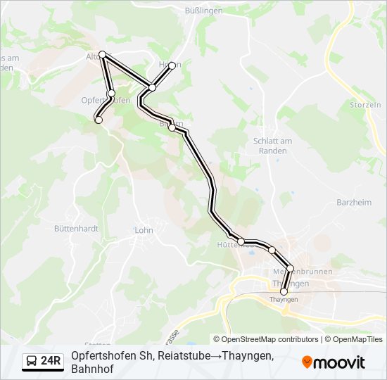24R Bus Line Map