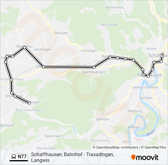 Plan de la ligne N77 de 