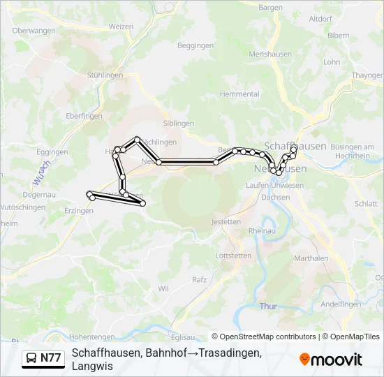 N77 Bus Line Map