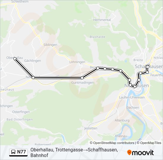 N77 Bus Line Map