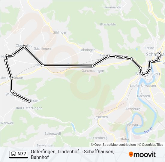 N77 Bus Line Map