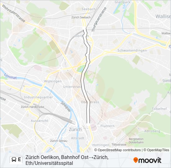 E Bus Line Map