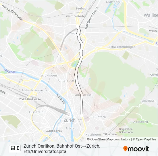 E Bus Line Map