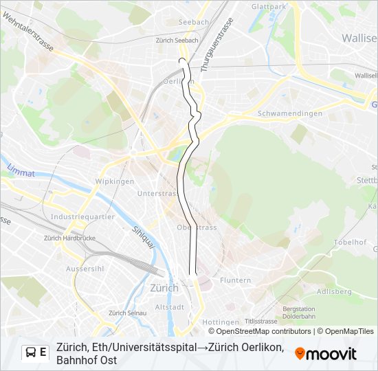 E Bus Line Map