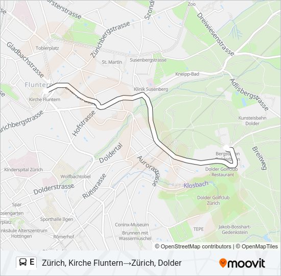 E Bus Line Map