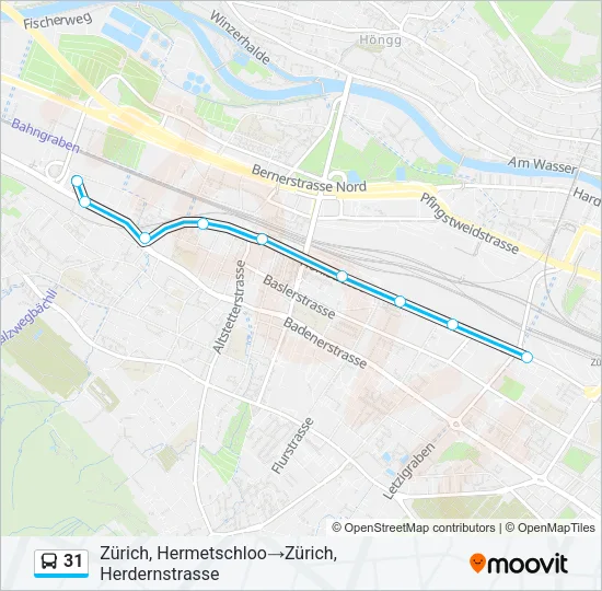 31 Bus Line Map