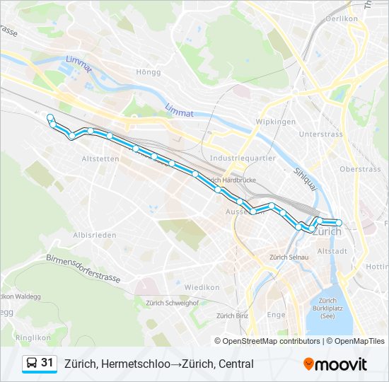 31 bus Line Map