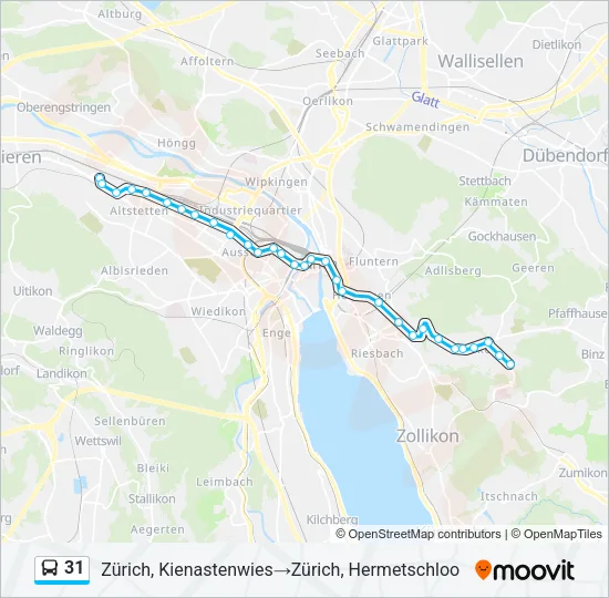 31 Bus Line Map