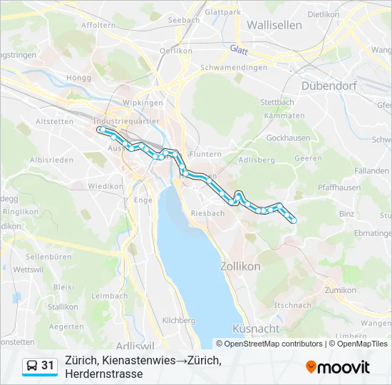 31 Bus Line Map