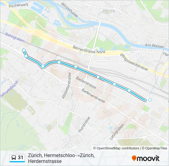 31 Bus Line Map