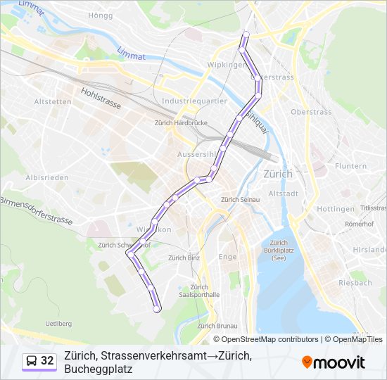 32 Bus Line Map