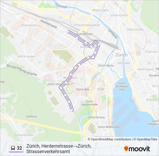 32 Bus Line Map
