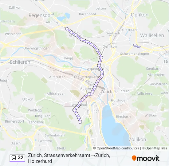 32 Bus Line Map