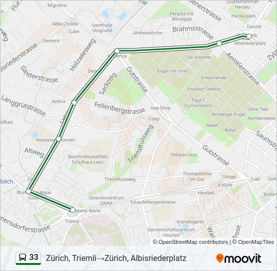 33 Bus Line Map