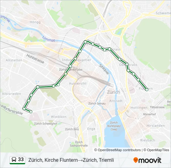 33 Bus Line Map