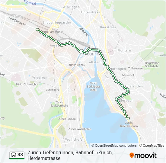 33 Bus Line Map