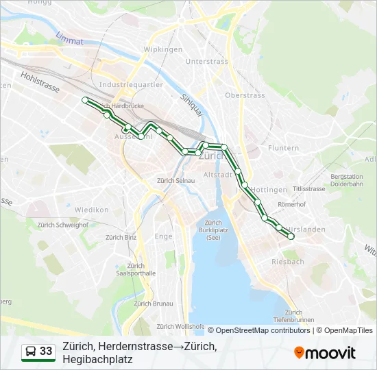 33 Bus Line Map