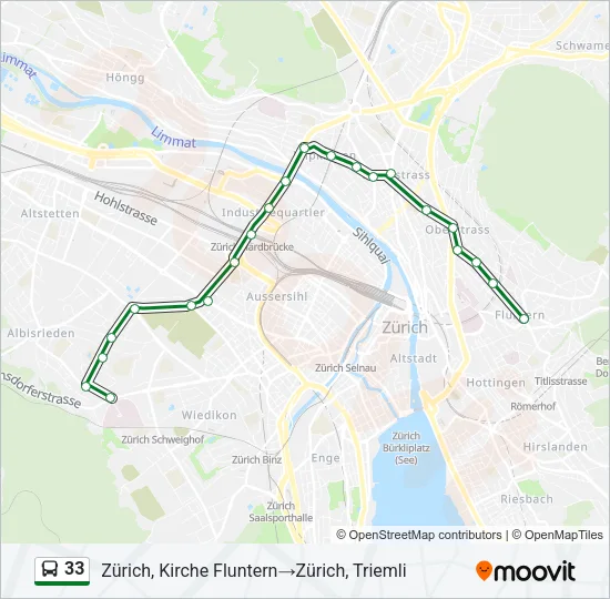 33 Bus Line Map
