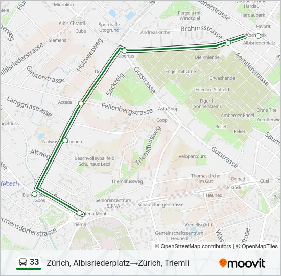 33 Bus Line Map