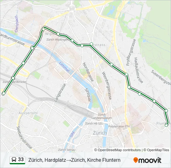 33 Bus Line Map