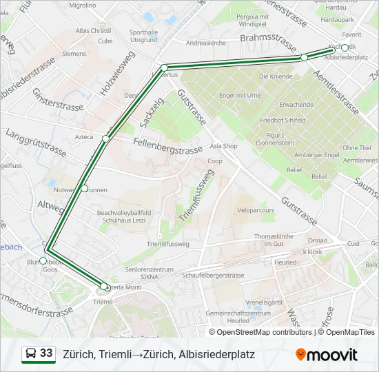 33 Bus Line Map