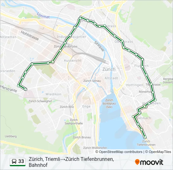33 Bus Line Map