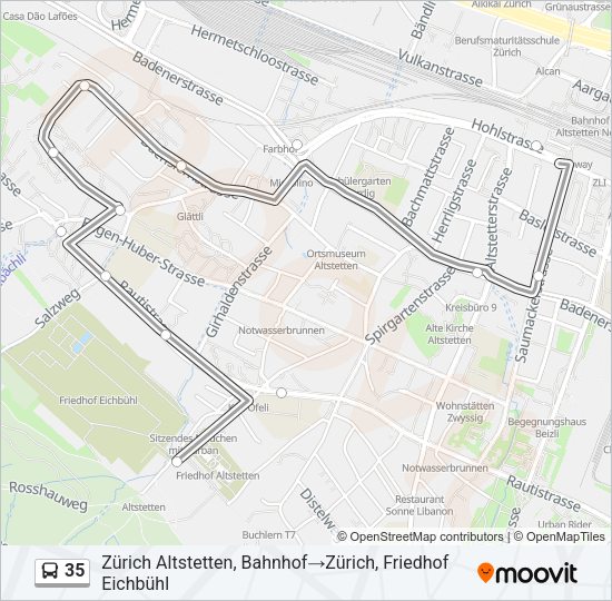 35 Bus Line Map