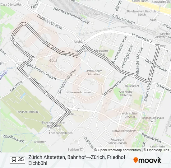 35 Bus Line Map
