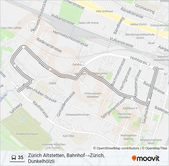 35 Bus Line Map