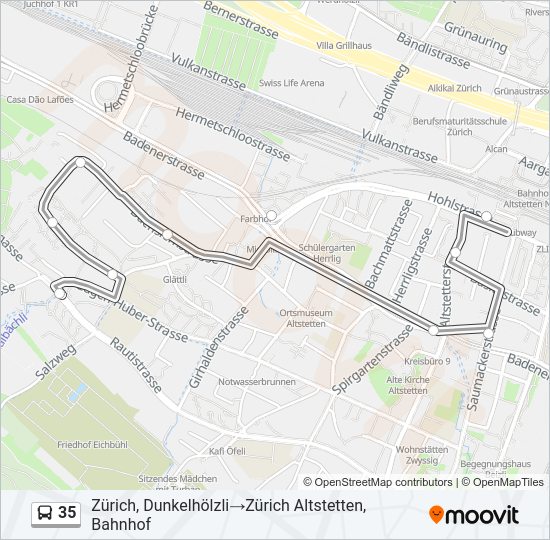 35 Bus Line Map