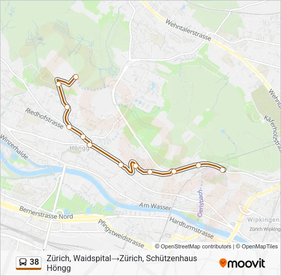 38 Bus Line Map