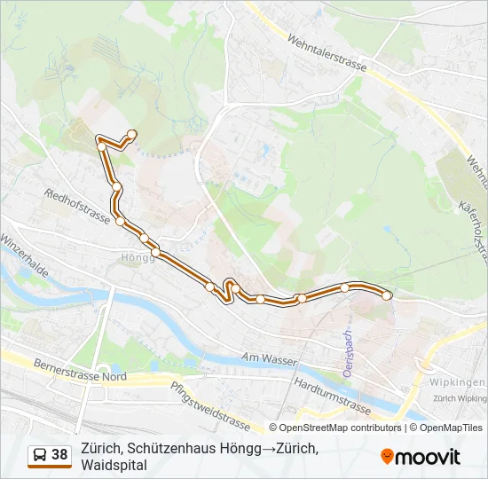 38 Bus Line Map