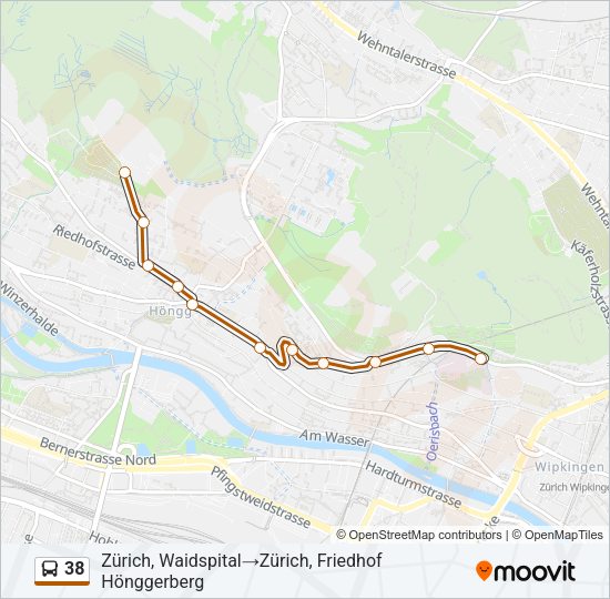 38 Bus Line Map