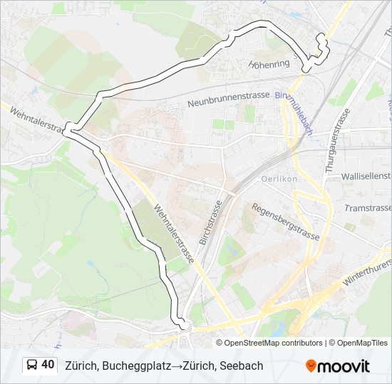 40 Bus Line Map