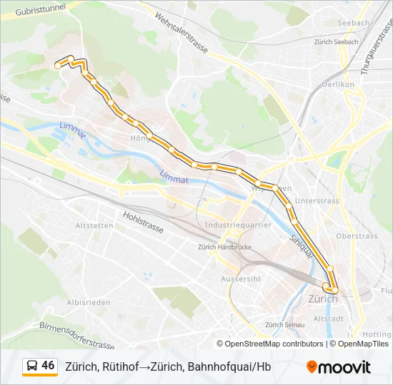 46 Bus Line Map