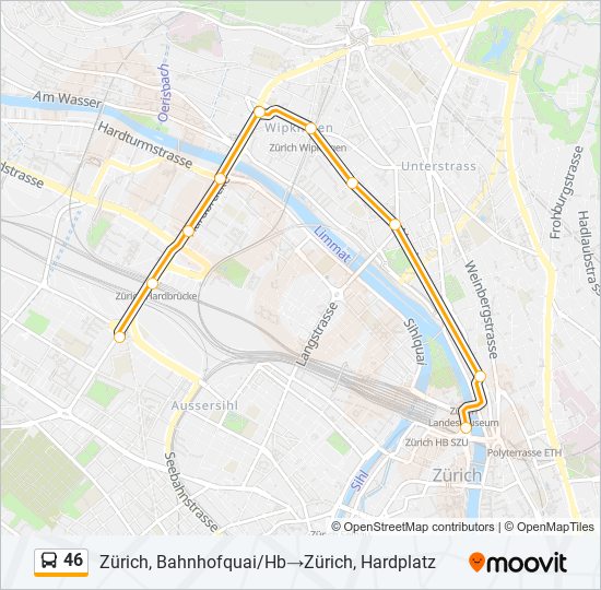 46 bus Line Map