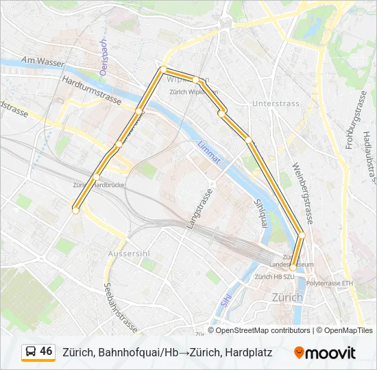 46 Bus Line Map