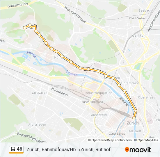 46 Bus Line Map