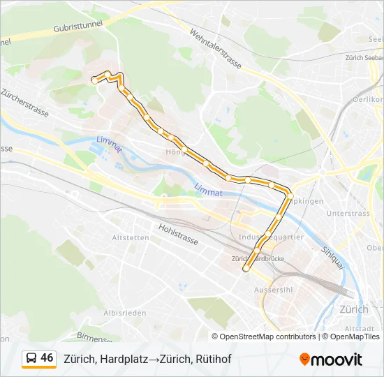 46 Bus Line Map