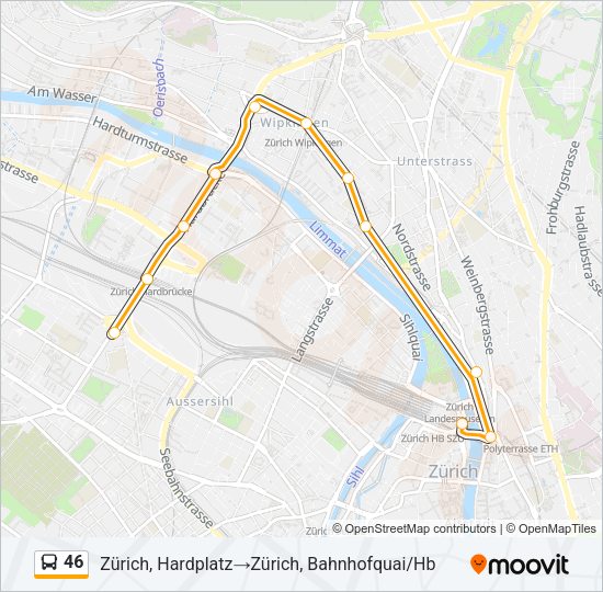 46 Bus Line Map