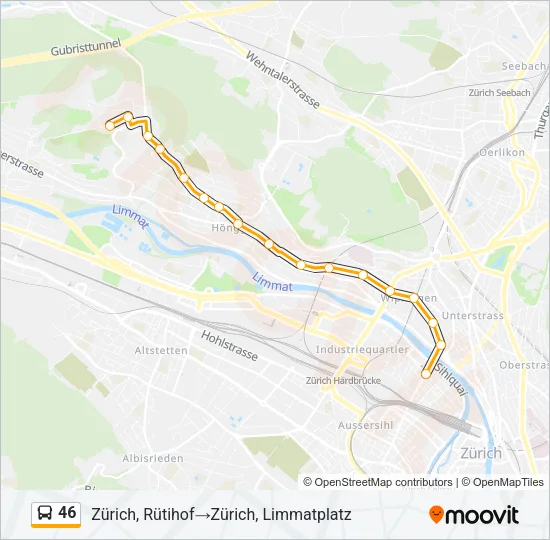 46 Bus Line Map