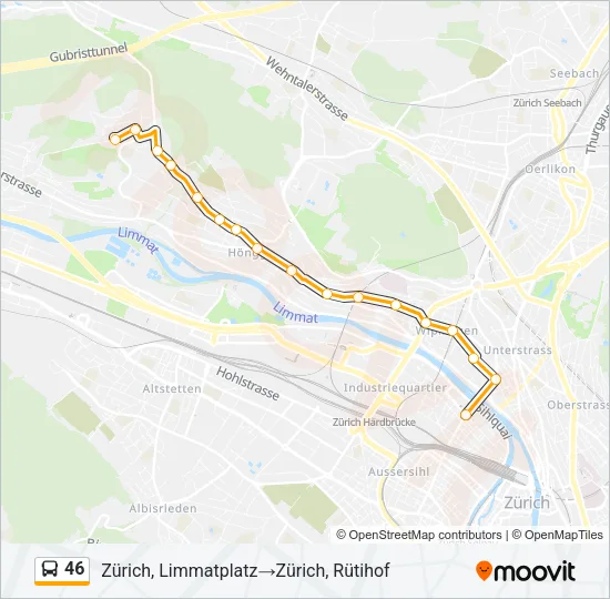 46 Bus Line Map