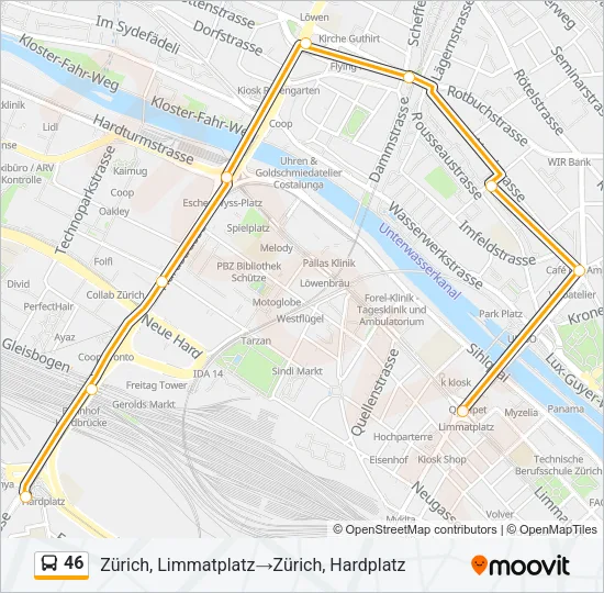 46 Bus Line Map